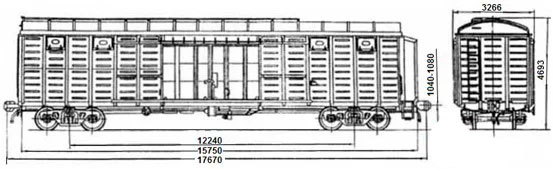 4-осный крытый вагон модели 11-280